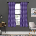 Purple And White Tattersall Print Grommet Curtain Panels