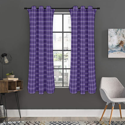 Purple And White Tattersall Print Curtain