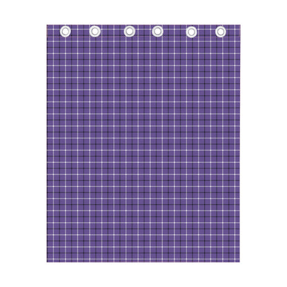 Purple And White Tattersall Print Curtain