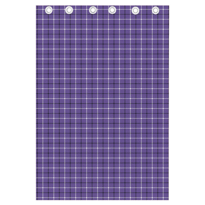 Purple And White Tattersall Print Curtain