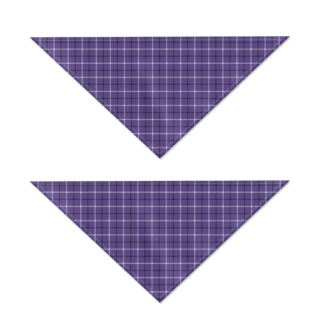 Purple And White Tattersall Print Dog Bandana