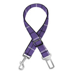 Purple And White Tattersall Print Dog Seat Belt