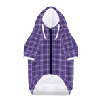 Purple And White Tattersall Print Dog Zip Up Hoodie