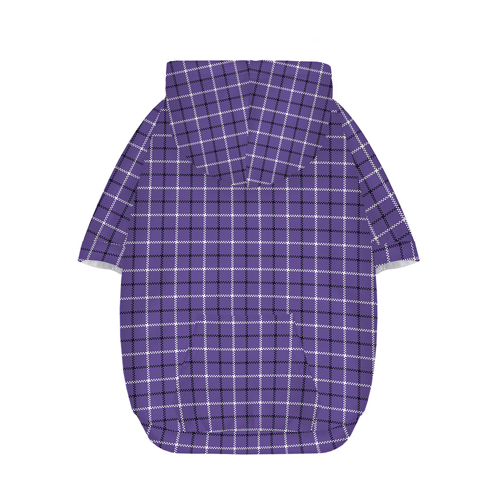 Purple And White Tattersall Print Dog Zip Up Hoodie