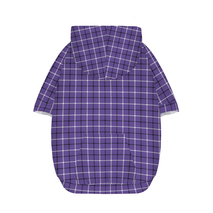 Purple And White Tattersall Print Dog Zip Up Hoodie