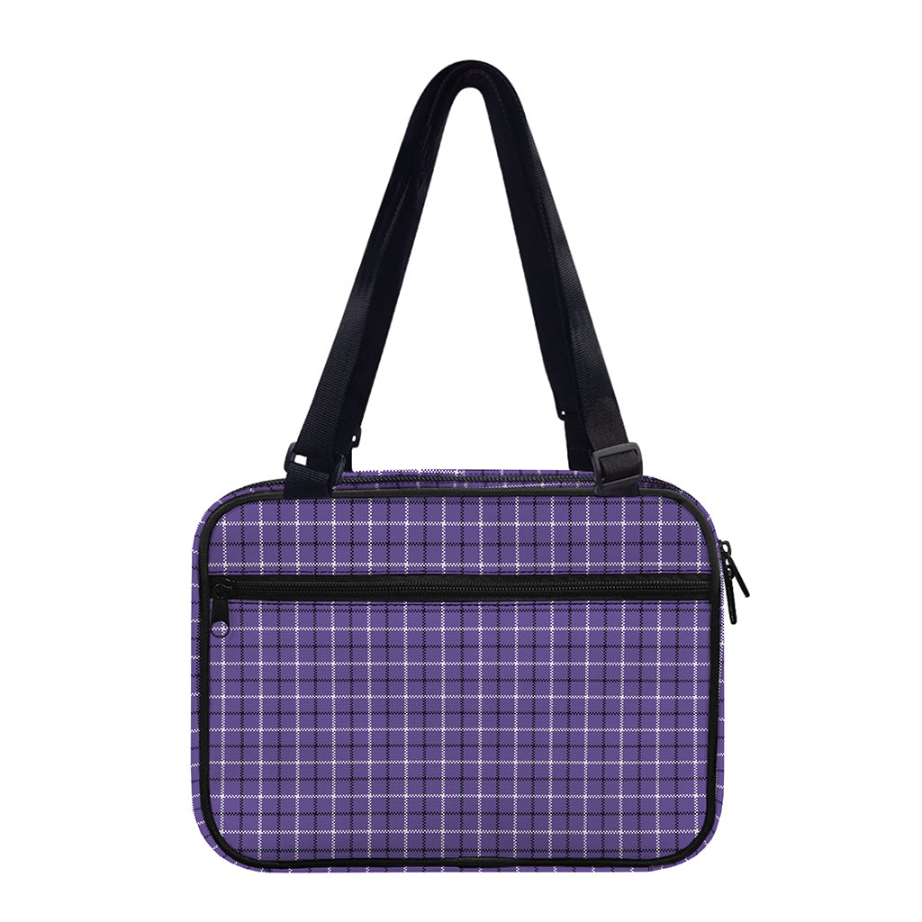 Purple And White Tattersall Print Double Strap Bible Bag