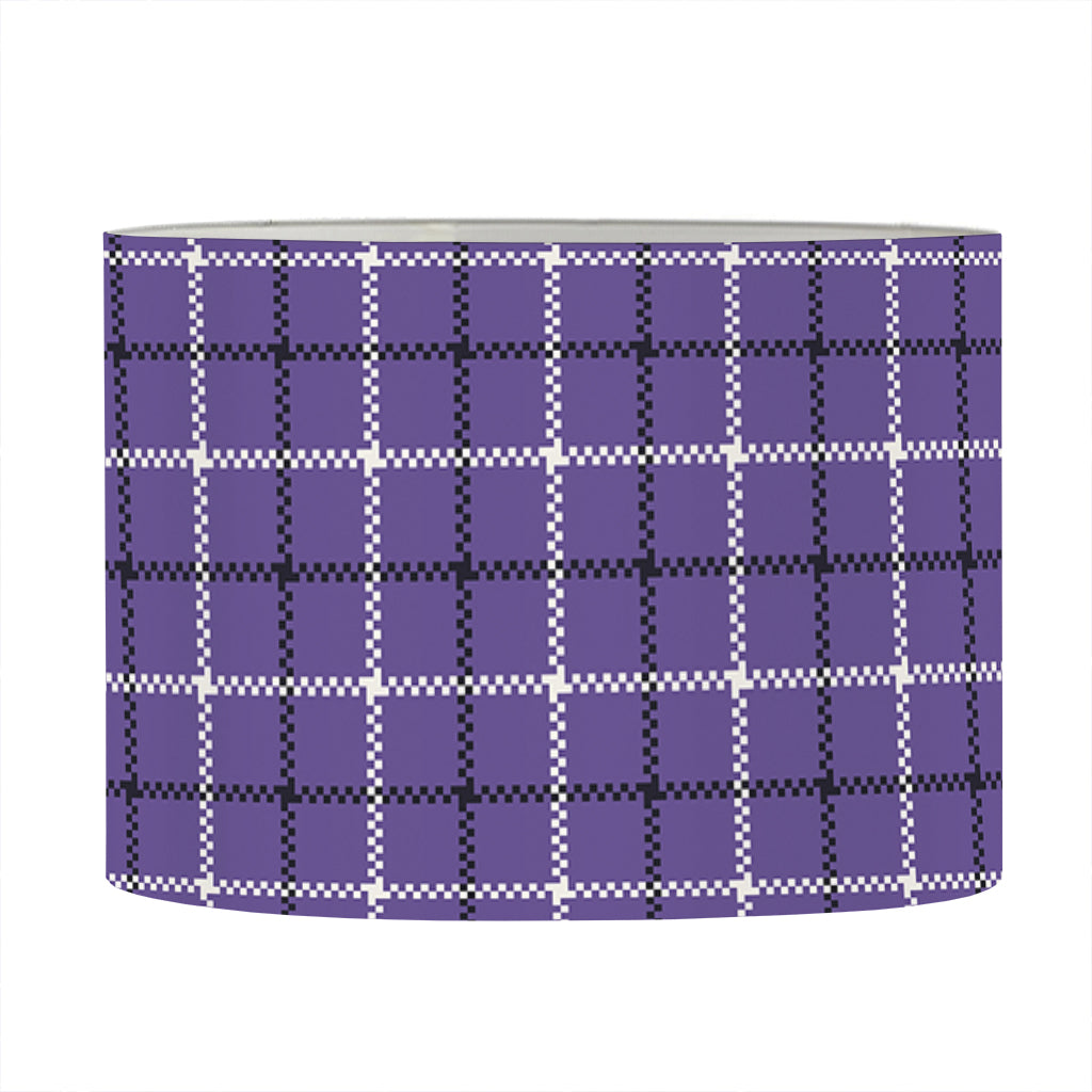 Purple And White Tattersall Print Drum Lamp Shade