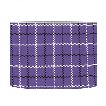Purple And White Tattersall Print Drum Lamp Shade