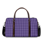 Purple And White Tattersall Print Duffle Bag