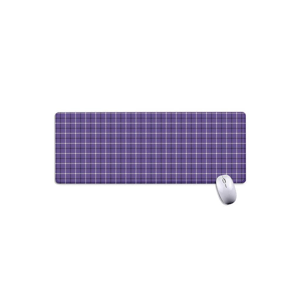 Purple And White Tattersall Print Extended Mouse Pad