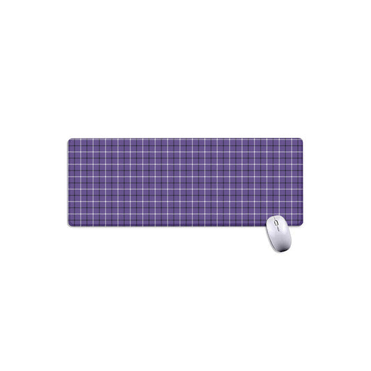 Purple And White Tattersall Print Extended Mouse Pad