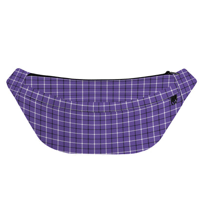 Purple And White Tattersall Print Fanny Pack