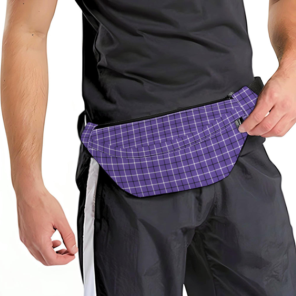 Purple And White Tattersall Print Fanny Pack