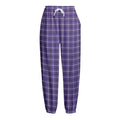 Purple And White Tattersall Print Fleece Lined Knit Pants
