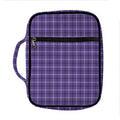 Purple And White Tattersall Print Front Pocket Bible Bag