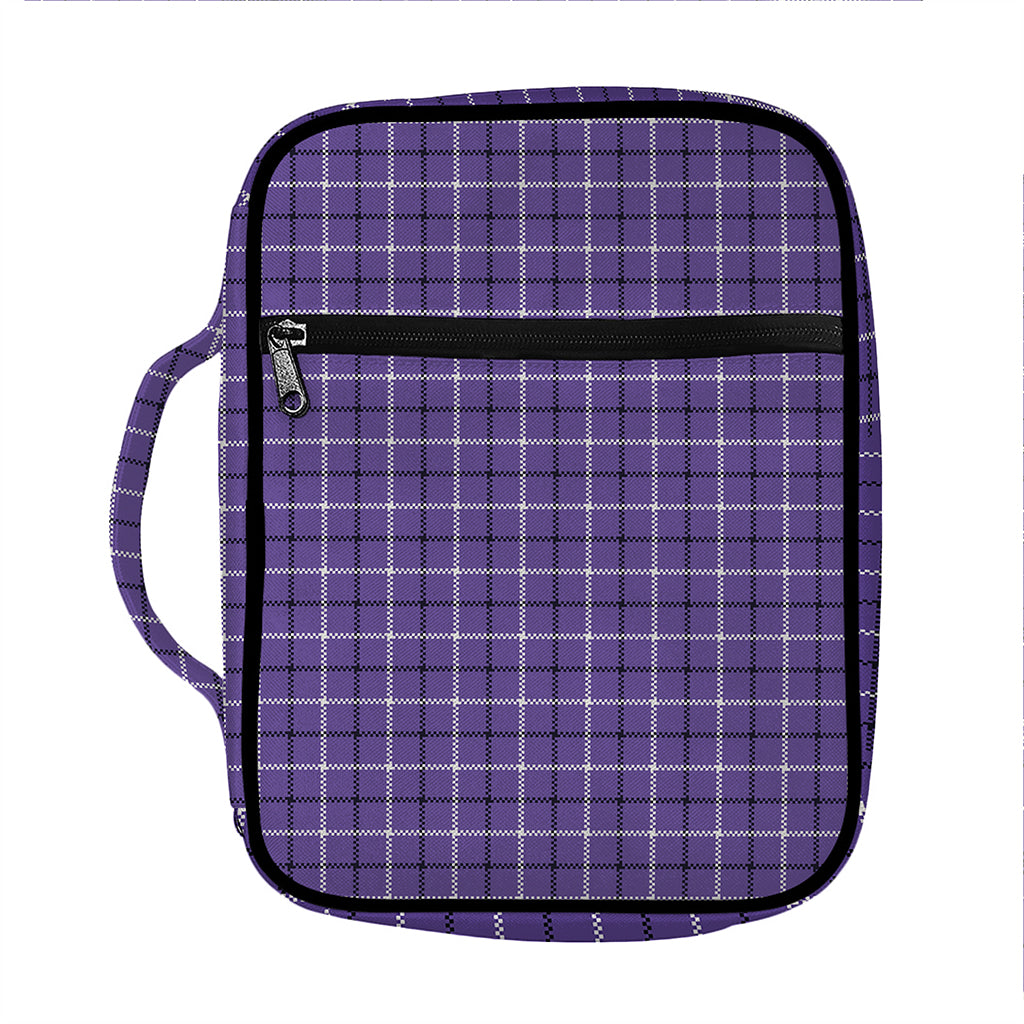 Purple And White Tattersall Print Front Pocket Bible Bag
