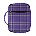 Purple And White Tattersall Print Front Pocket Bible Bag
