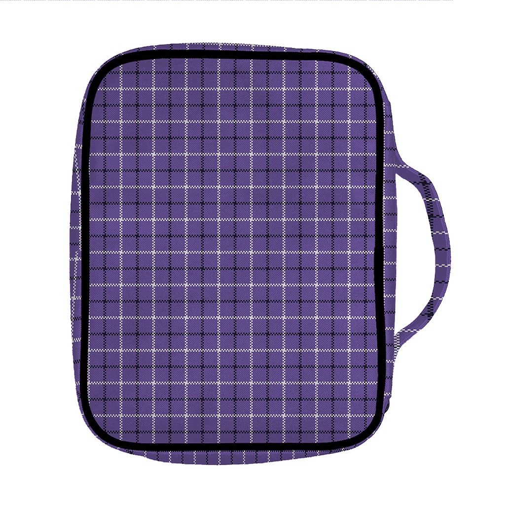 Purple And White Tattersall Print Front Pocket Bible Bag