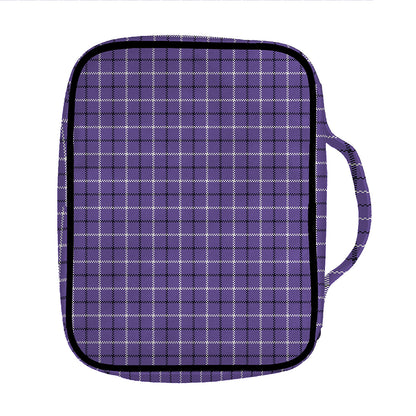 Purple And White Tattersall Print Front Pocket Bible Bag