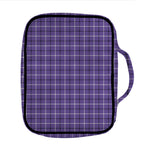 Purple And White Tattersall Print Front Pocket Bible Bag