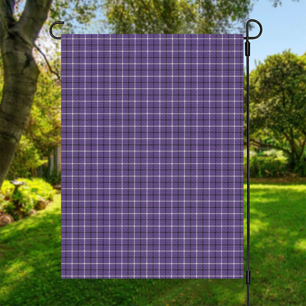 Purple And White Tattersall Print Garden Flag