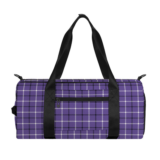 Purple And White Tattersall Print Gym Bag