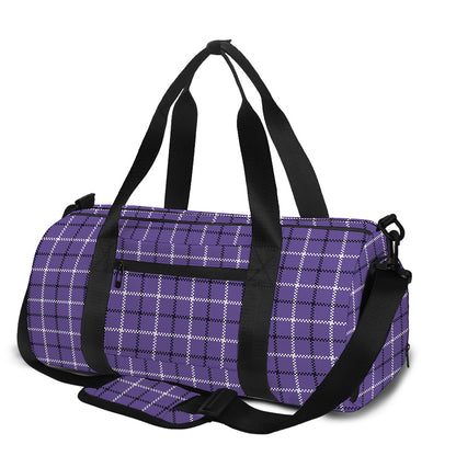 Purple And White Tattersall Print Gym Bag