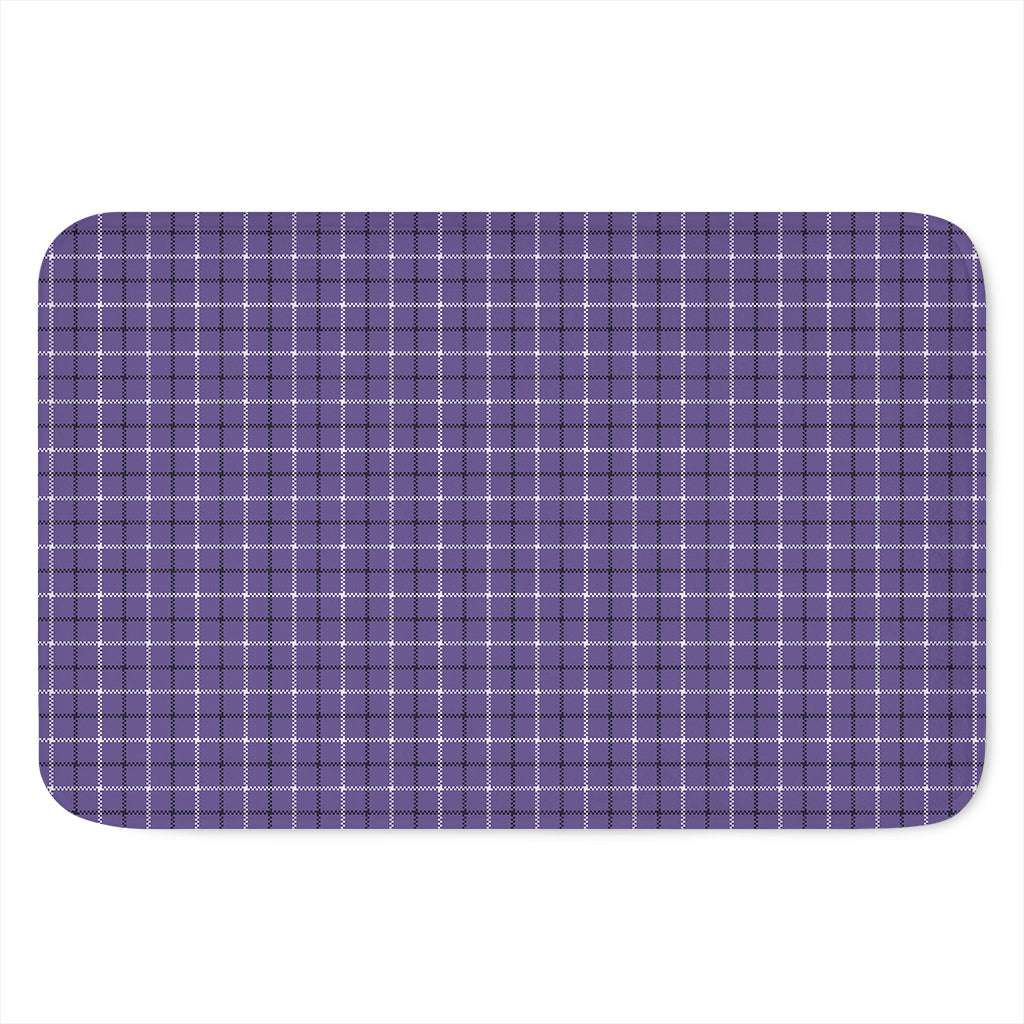 Purple And White Tattersall Print Indoor Door Mat