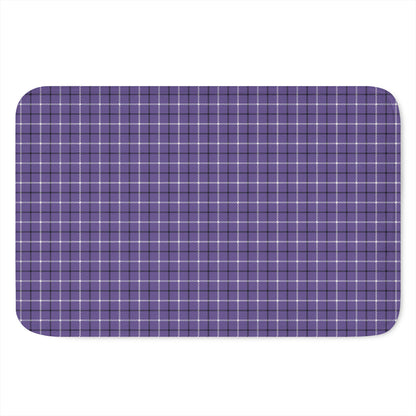 Purple And White Tattersall Print Indoor Door Mat