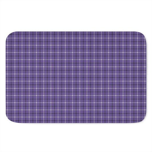 Purple And White Tattersall Print Indoor Door Mat