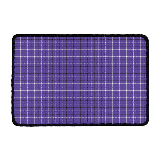 Purple And White Tattersall Print Kitchen Mat