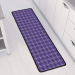 Purple And White Tattersall Print Long Kitchen Mat