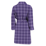 Purple And White Tattersall Print Men's Bathrobe