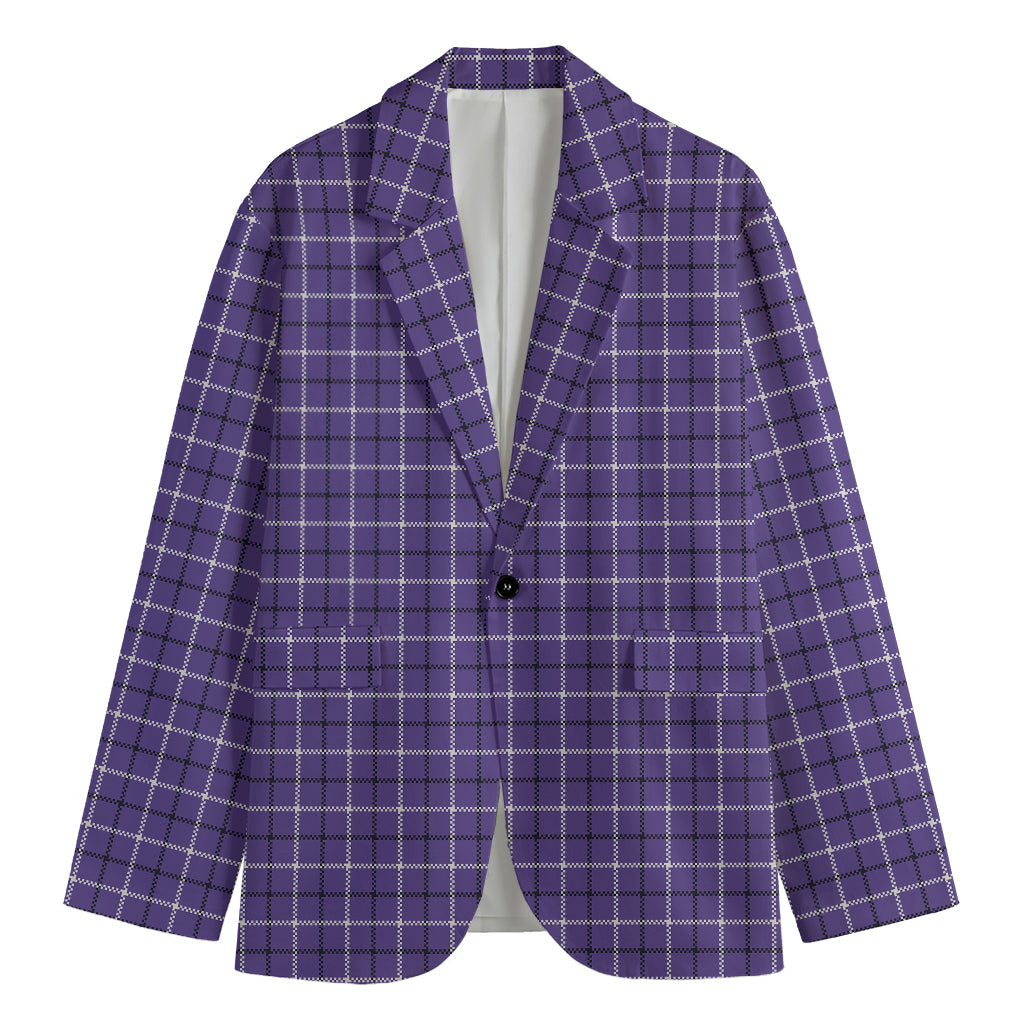 Purple And White Tattersall Print Men's Blazer