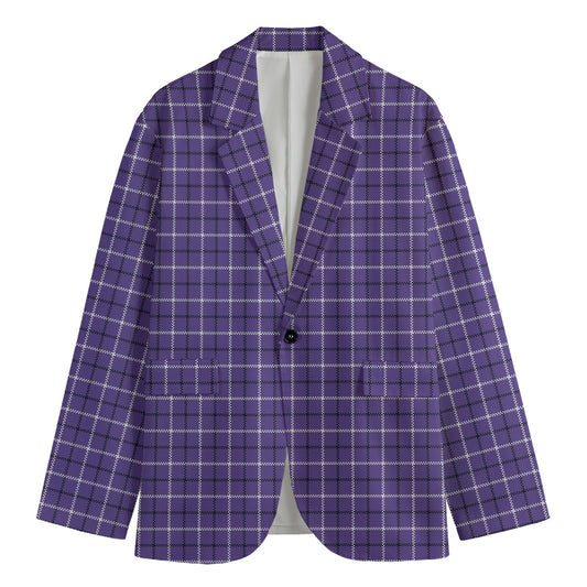 Purple And White Tattersall Print Men's Blazer