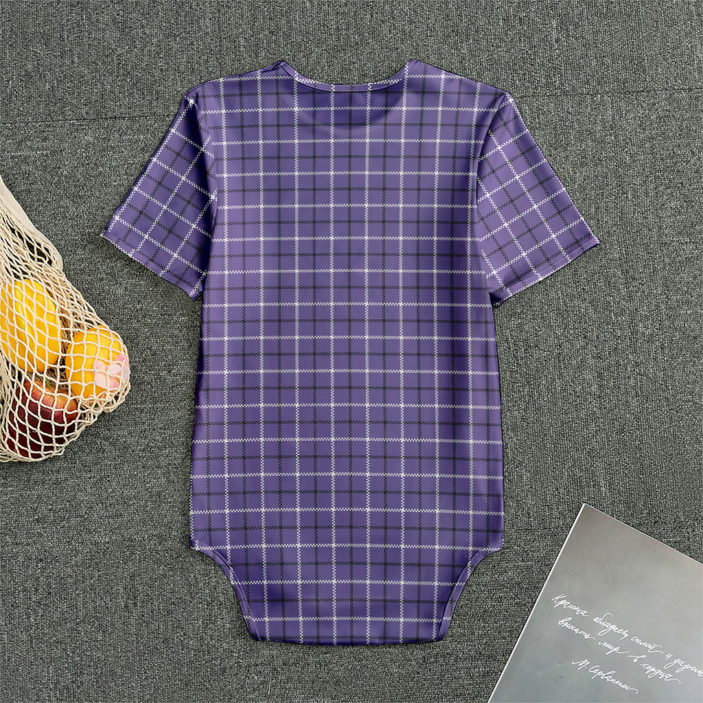 Purple And White Tattersall Print Men's Bodysuit