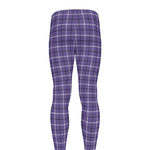 Purple And White Tattersall Print Men's leggings