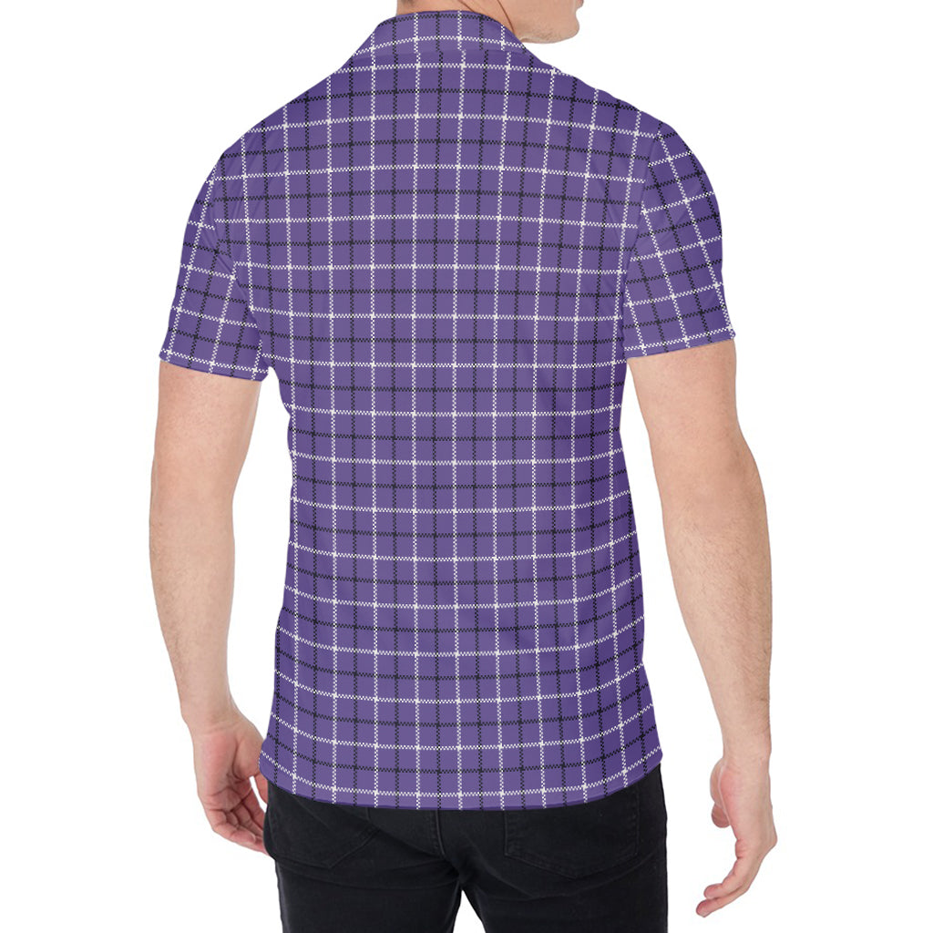 Purple And White Tattersall Print Men's Shirt