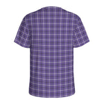 Purple And White Tattersall Print Men's Sports T-Shirt