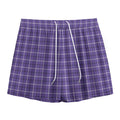 Purple And White Tattersall Print Mesh Shorts
