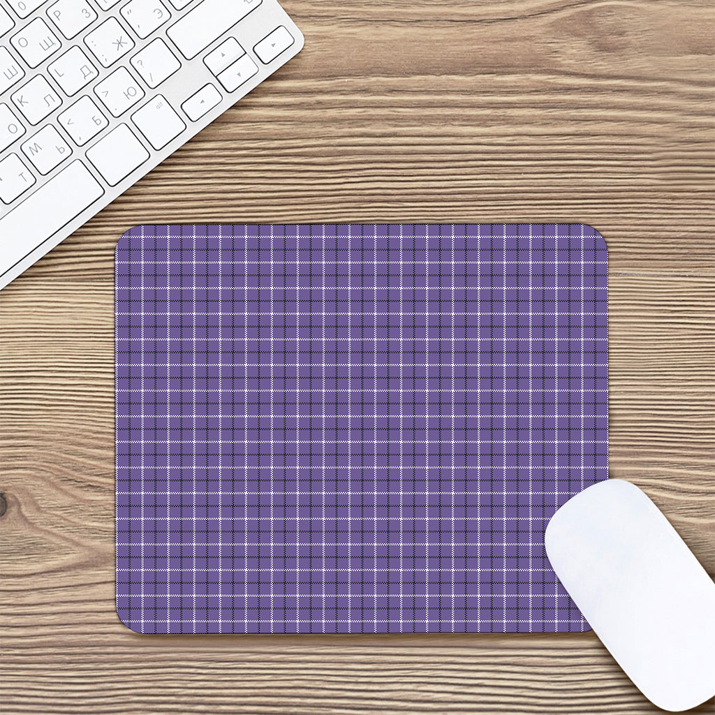 Purple And White Tattersall Print Mouse Pad