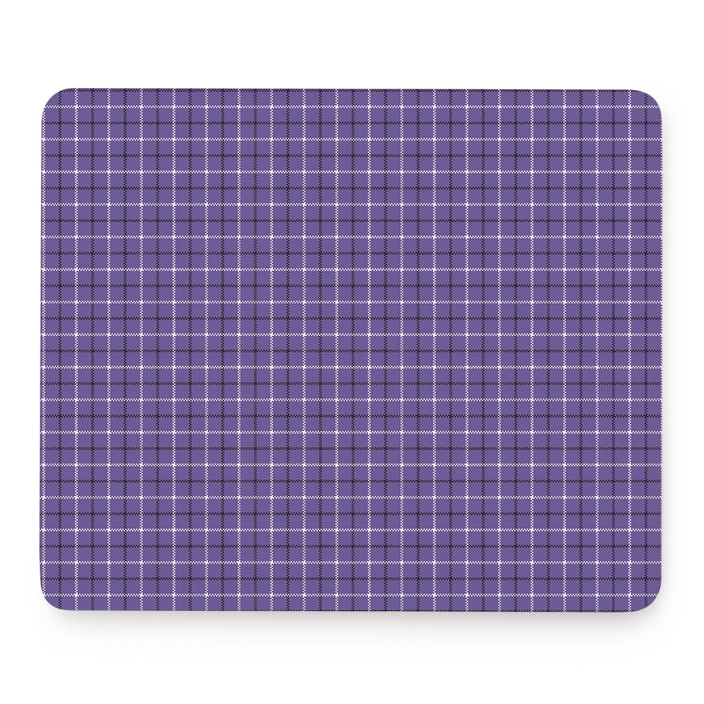 Purple And White Tattersall Print Mouse Pad