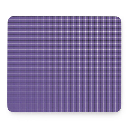 Purple And White Tattersall Print Mouse Pad