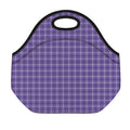Purple And White Tattersall Print Neoprene Lunch Bag