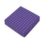 Purple And White Tattersall Print Outdoor Seat Cushion Cover
