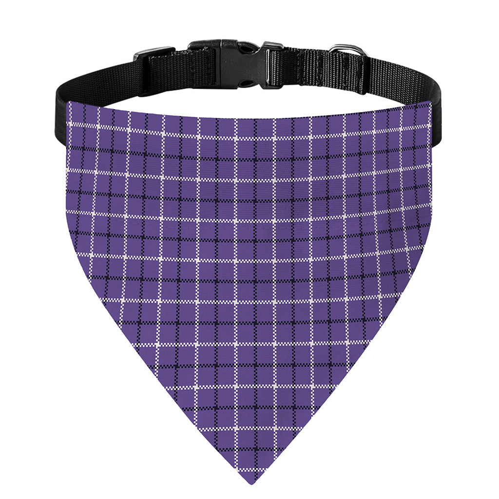 Purple And White Tattersall Print Over The Collar Dog Bandana