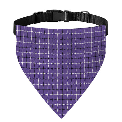 Purple And White Tattersall Print Over The Collar Dog Bandana