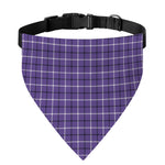 Purple And White Tattersall Print Over The Collar Dog Bandana
