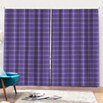 Purple And White Tattersall Print Pencil Pleat Curtains