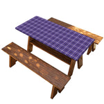 Purple And White Tattersall Print Picnic Table Cover